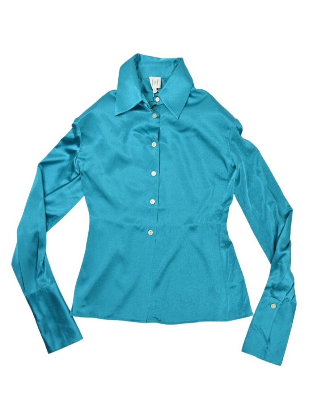 Helsa The Silk Charmeuse Shirt in Cerulean Blue
